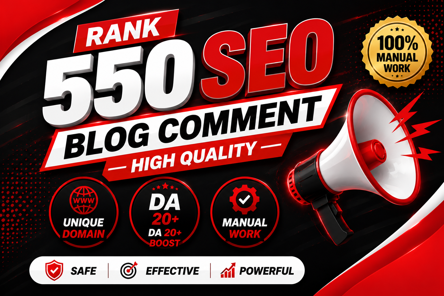 I will Manual 550 High Quality Blog Comments SEO Do follow Backlinks 