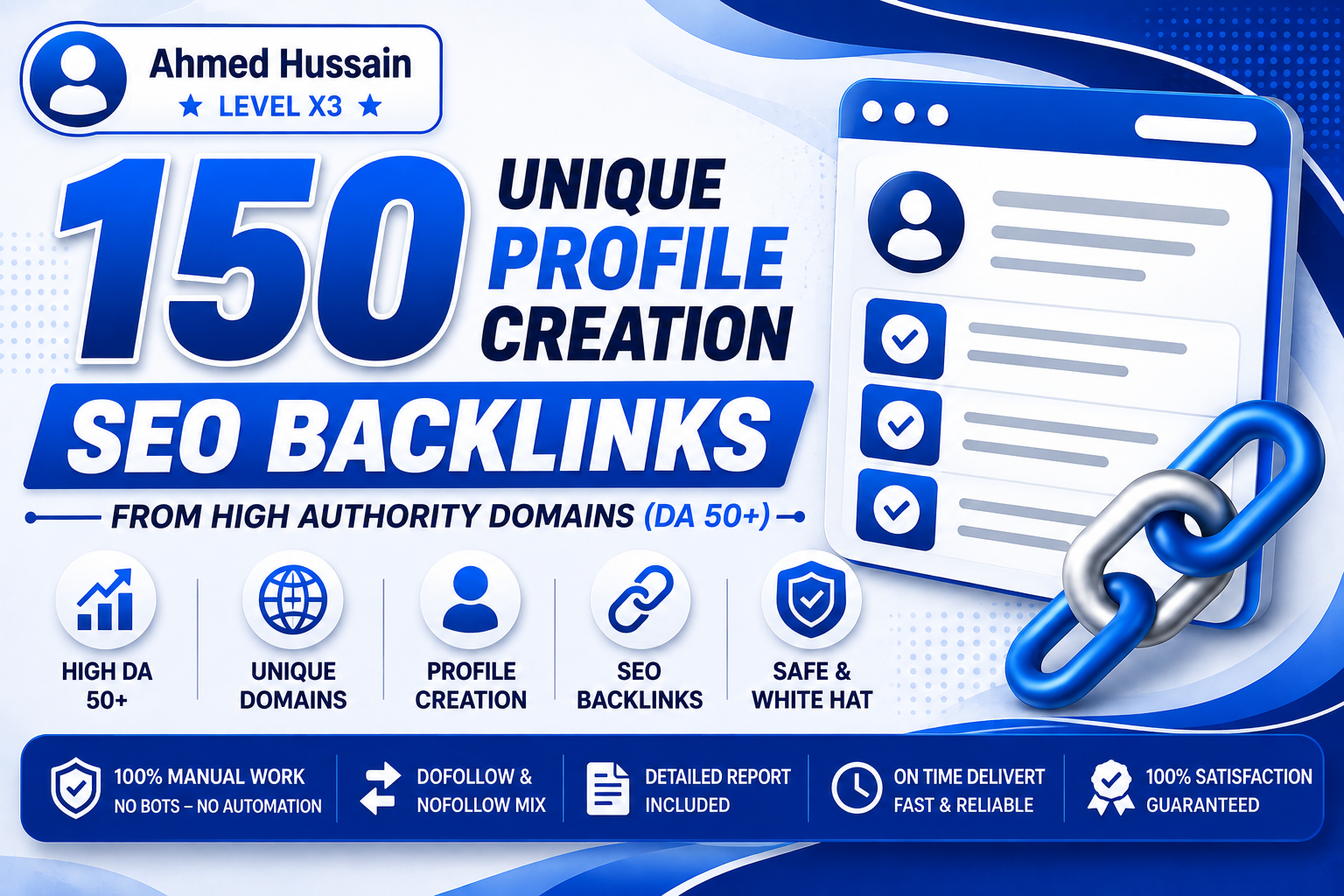 150 Profile Creation SEO Backlinks from High Authorit...