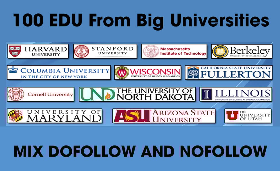 100 EDU Backlinks From Big Universities Private Netwo...