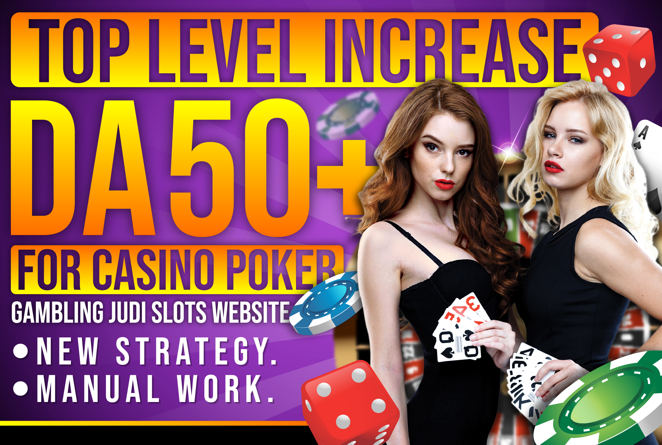 Top LeveL Increase Domain DA 50 Plus For Casino Poker Gambling Judi slots Website 