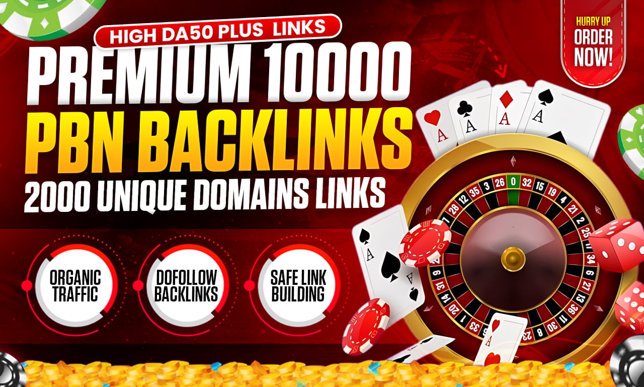 Premium 10,000 DA50 Plus PBN Backlinks for Casino & Betting Websites