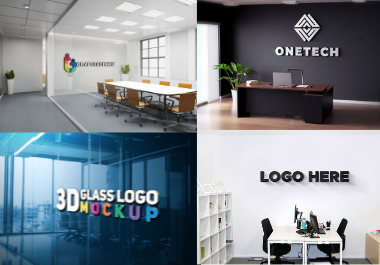 Design professional business logo with 3d mockup