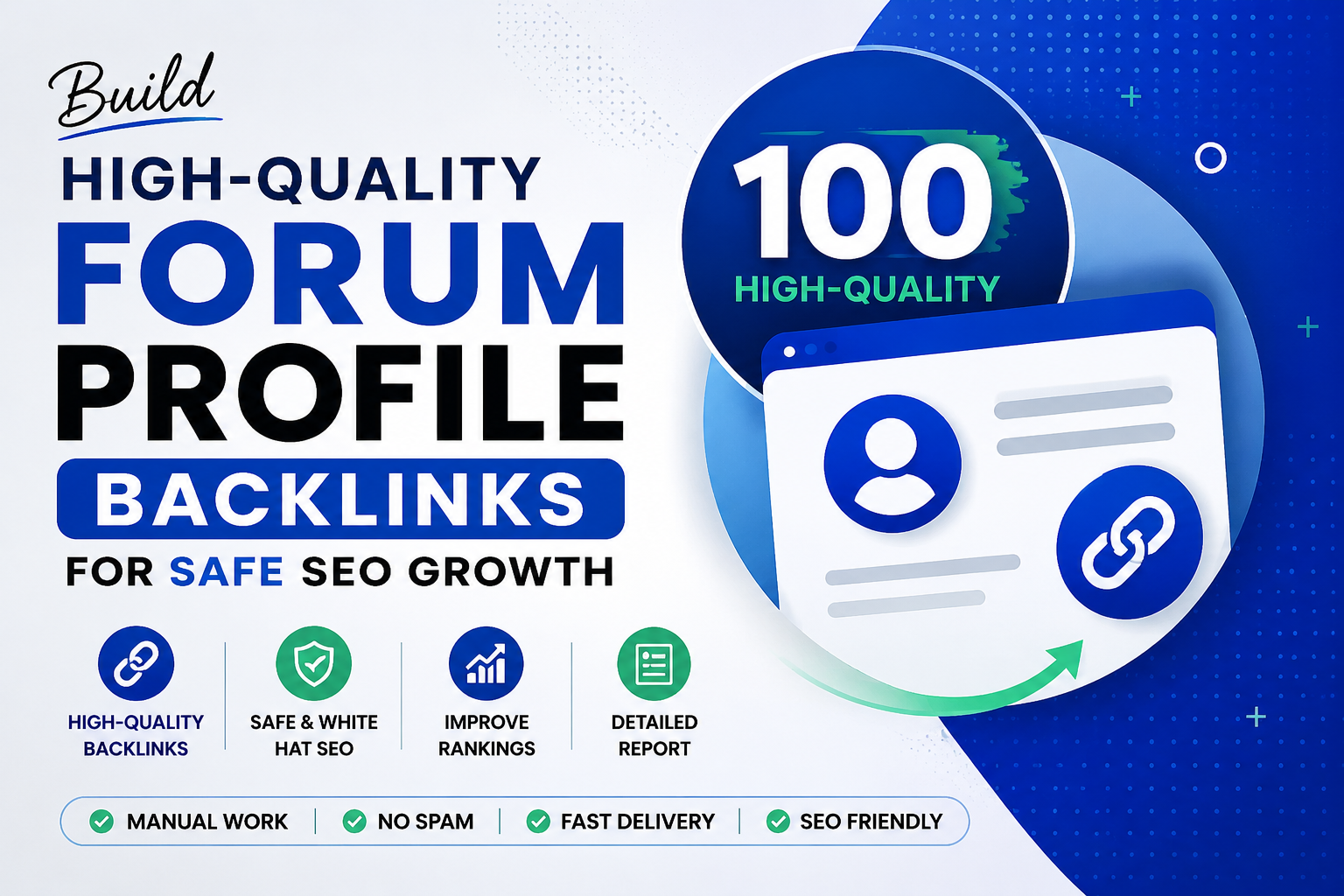 Build 100 high-quality forum profile backlinks for sa...