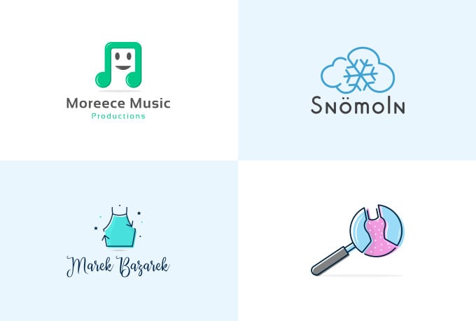 I will create flat minimalist logo design