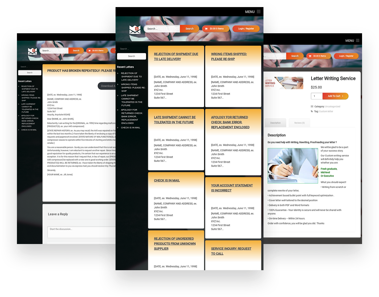 Established WordPress Business Letters Website 