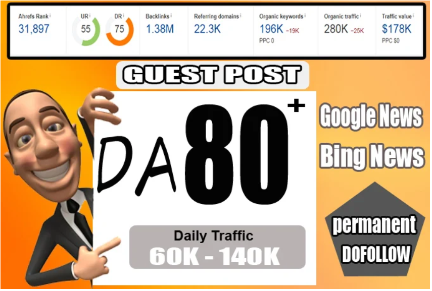 i will dofollow DA 83+ Magazine website google approd...