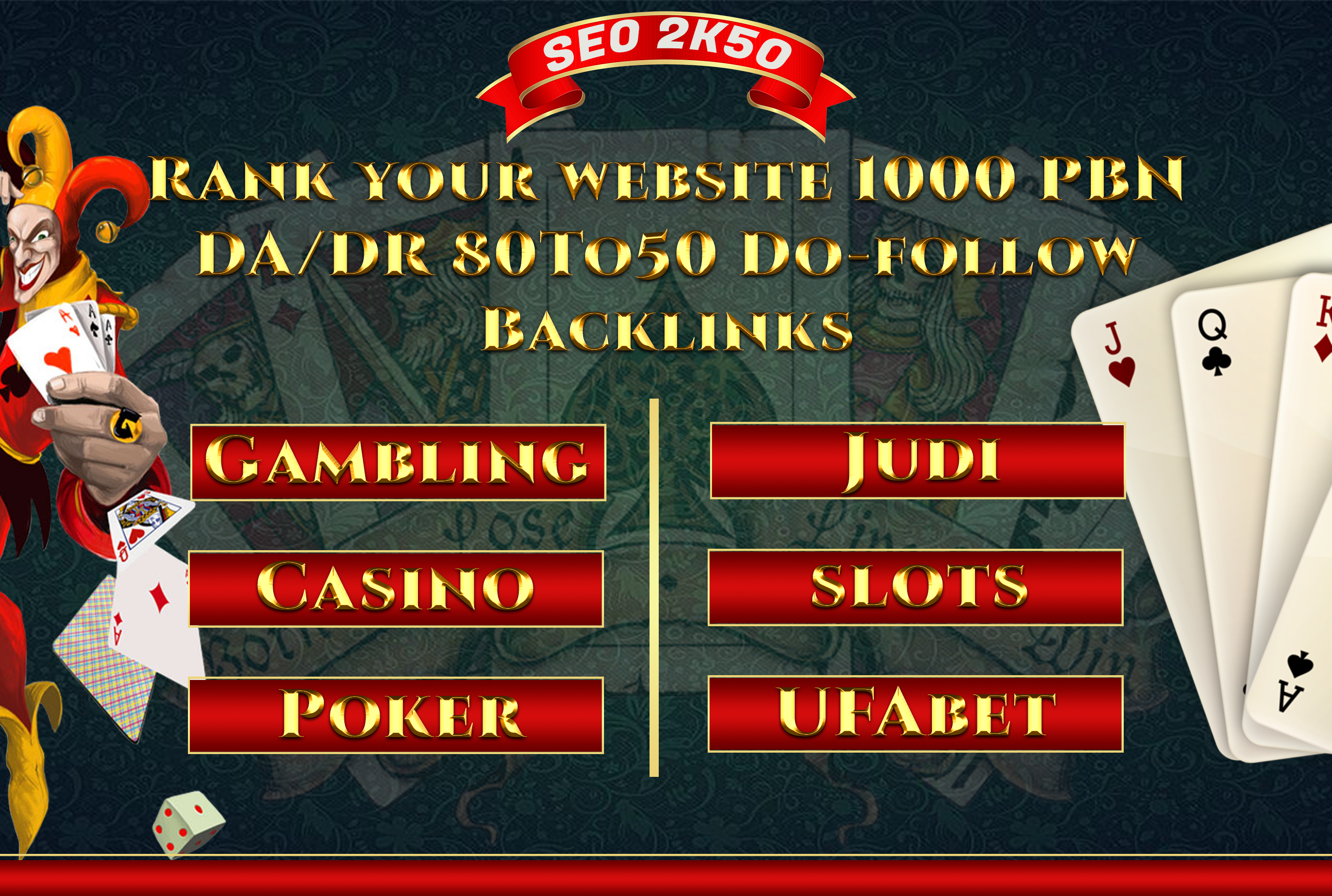 I will special 1000 PBN DA/DR 80To50 Thai/Korea/Indonesia Casino-Slot-UFABET-Poker-Betting Backlinks