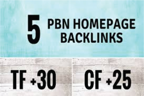 I will do permanent 10 homepage pbn backlinks tf cf 30