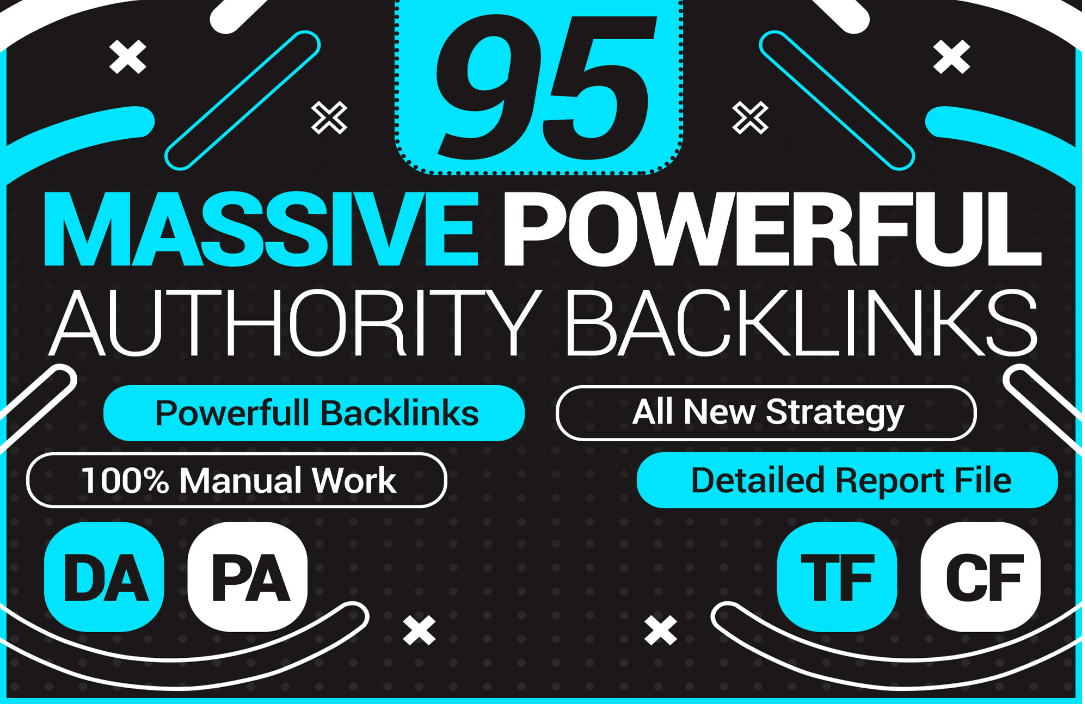 I will create 95 unique domain SEO backlinks on DA PA TF CF websites