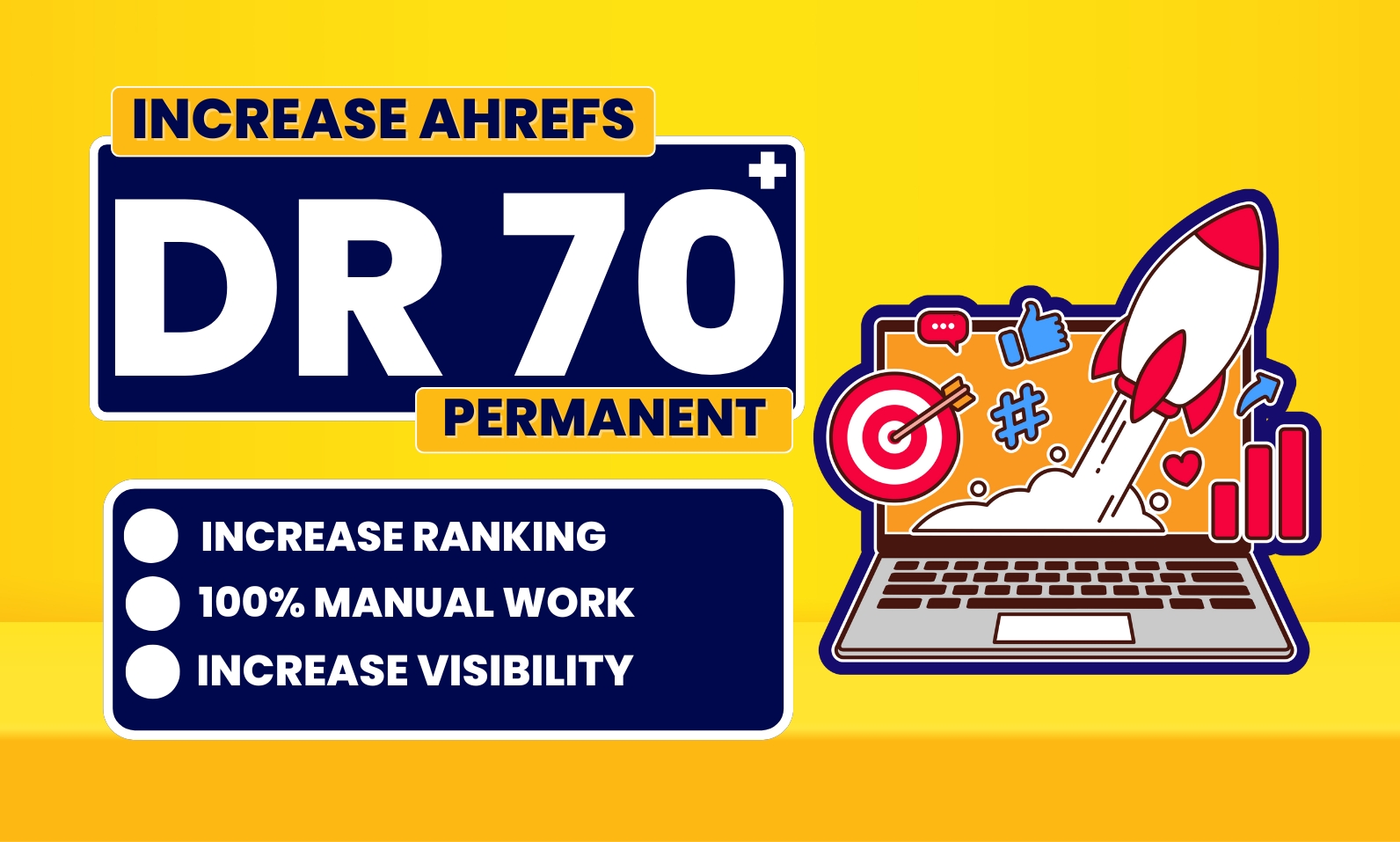 increase domain rating ahrefs DR 70 plus with Quality...