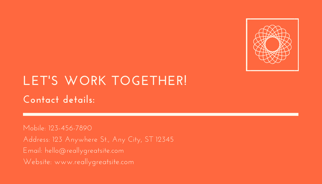 I will make you a business card