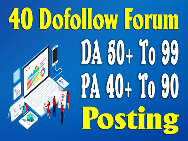 DA 50+ HQ 40 Forums Posts SEO Backlinks