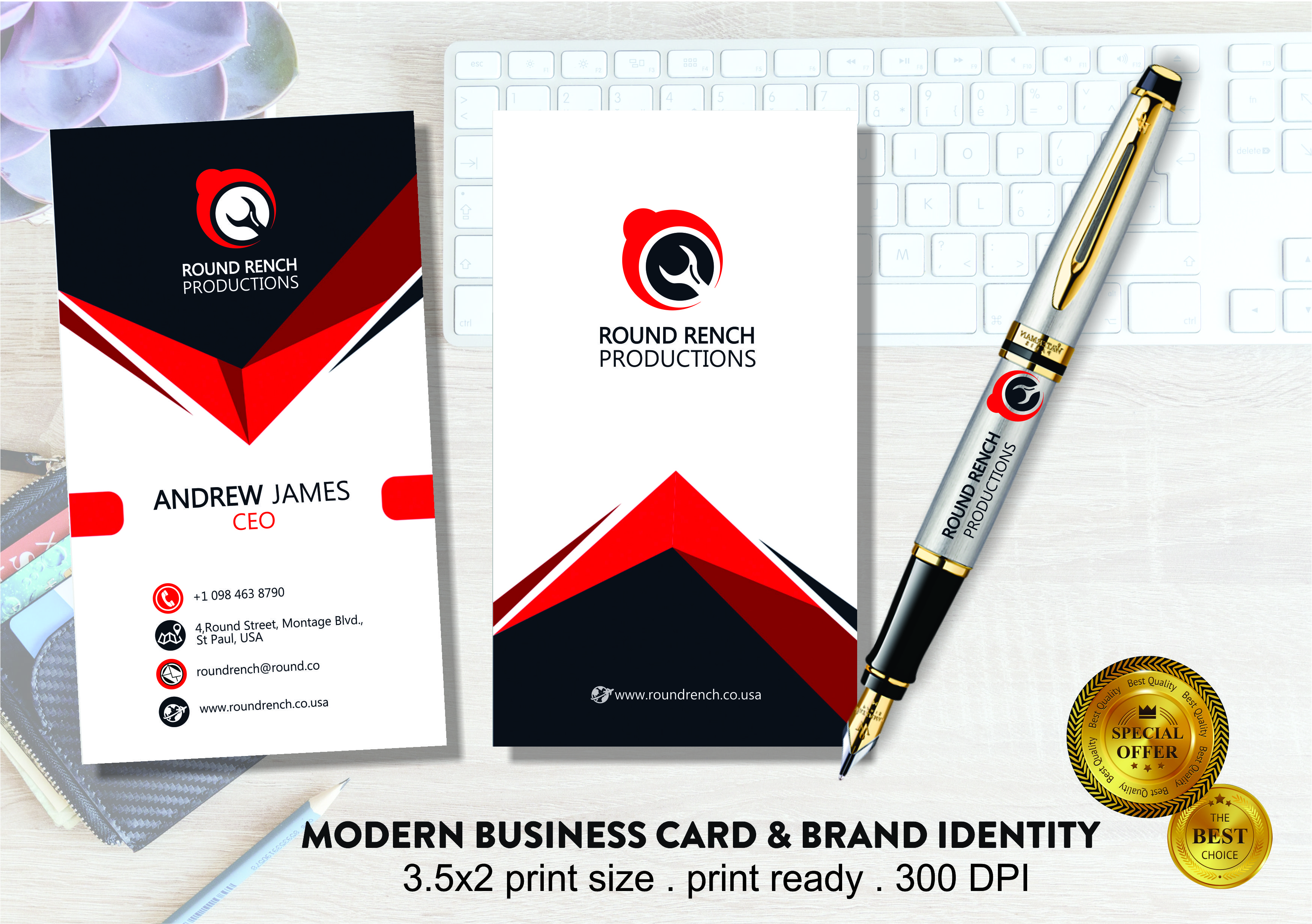 Design creative 2-sided business card 