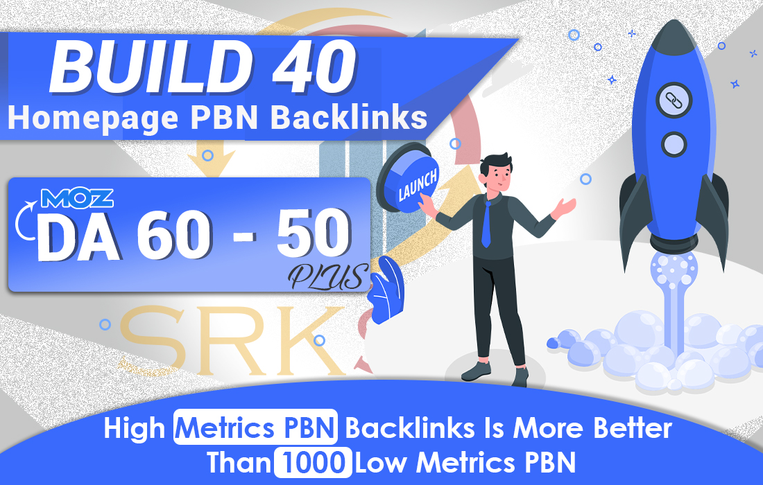Build DA 60 - 50+ 40 Premium PBN Backlinks Dofollow Quality Links