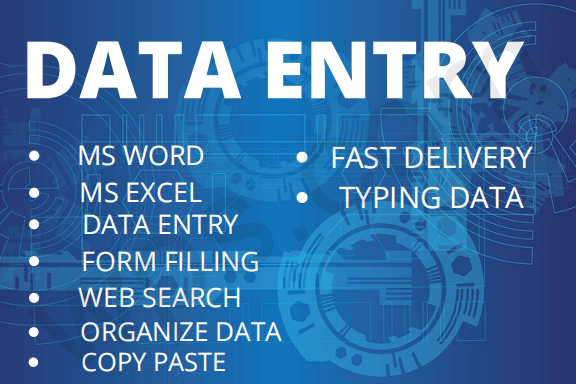 I will do data entry for 4 hour