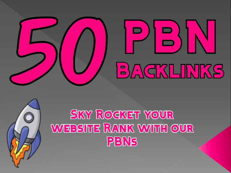 50 PBN Backlinks to Sky rocket your Website. all .com domains pbns