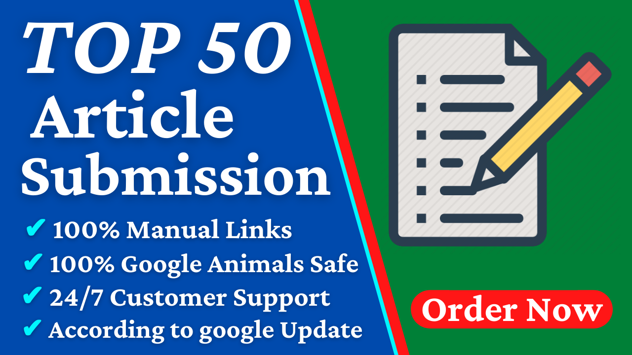 I will 50 SEO Dofollow Contextual Article Submission With High Quality DA PA Backlinks