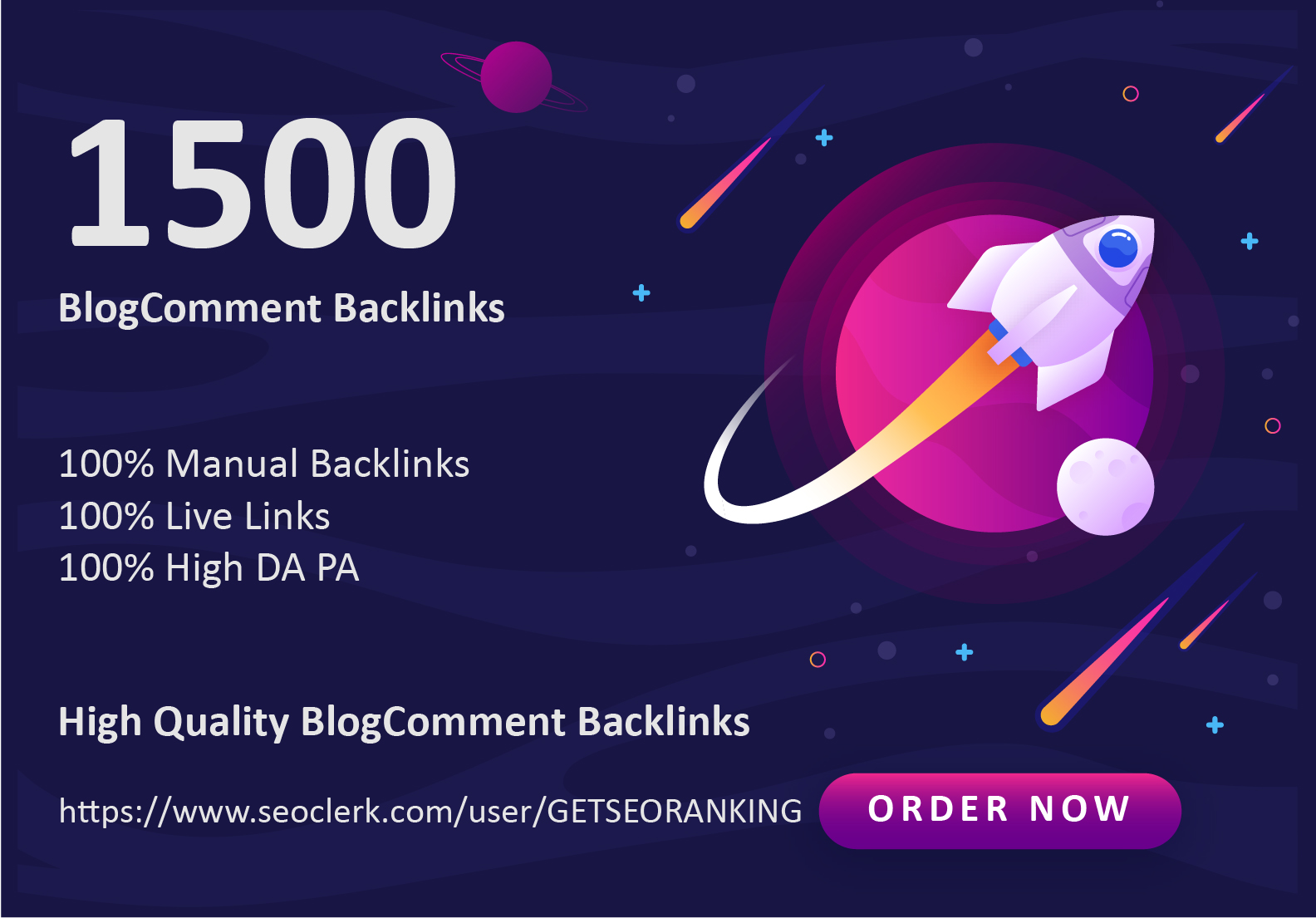 I will Do 1500 High Quality Blog Comments Backlinks on HIGH DA PA