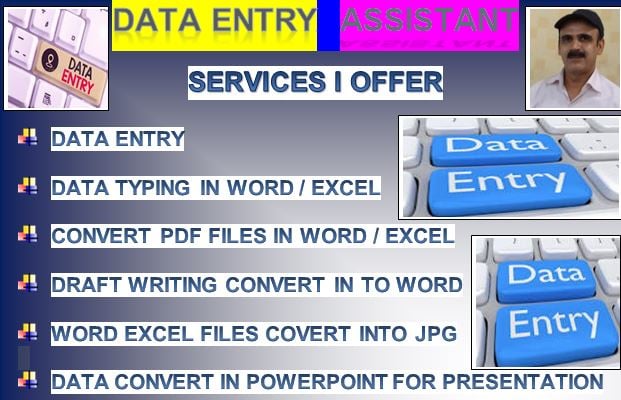 Data Entry Typing Data within 2 hours 5 pages