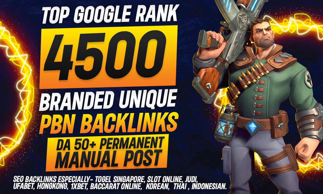 TOP GOOGLE RANK- 4500 Branded Unique PBN Backlinks DA 50+ Permanent Manual Post