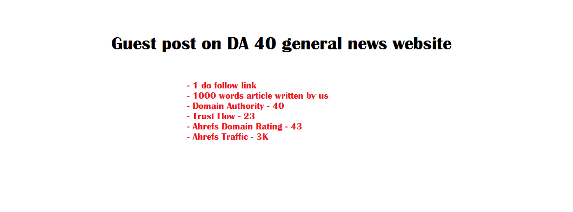 Write and publish a guest article on DA 40 general ne...