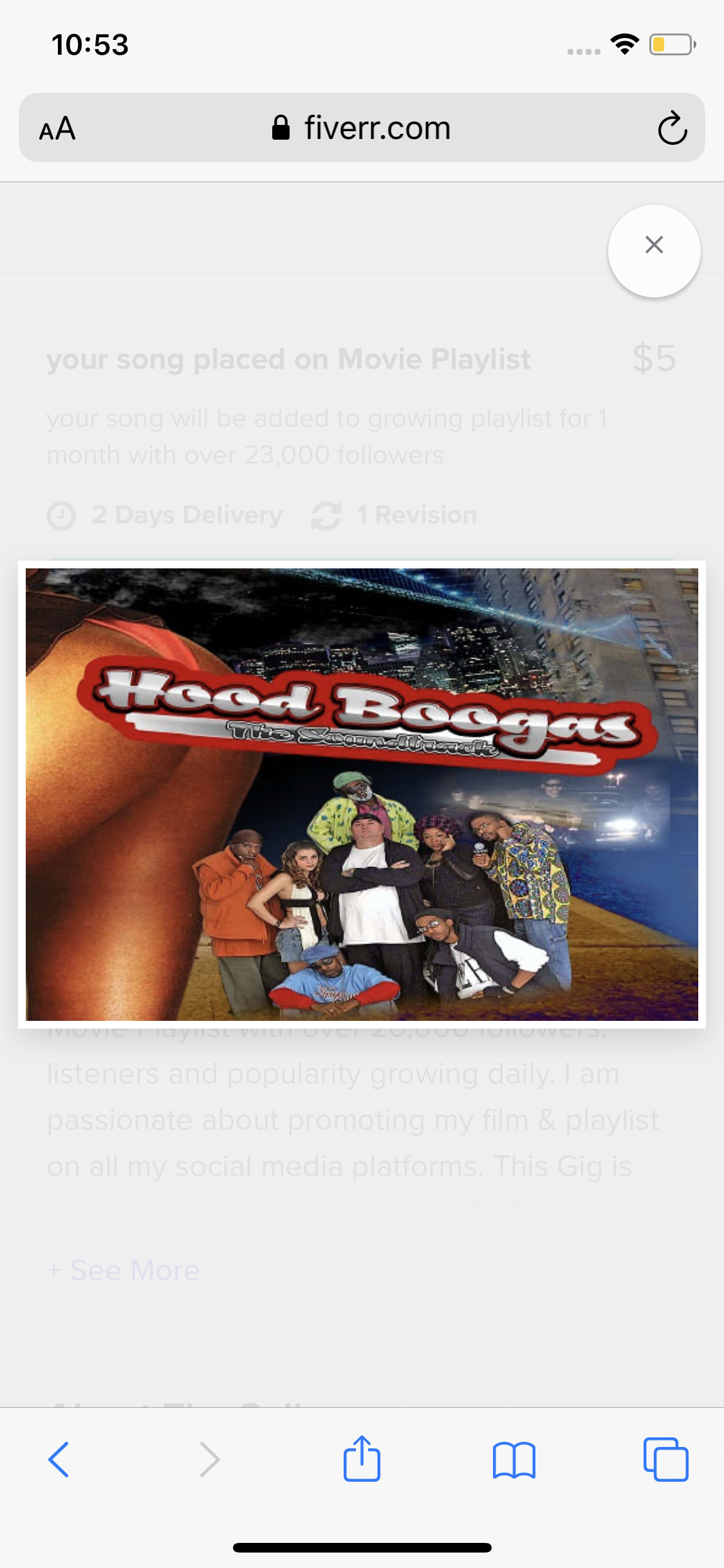 I will add your music on movie playlist for 30 days