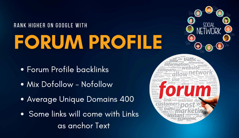 Get 1000 Forum Profile Backlinks