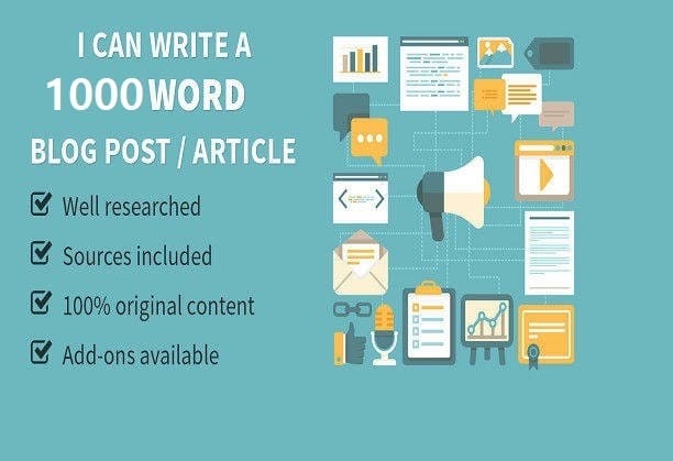 I will write 1000 words SEO article, blog post, website content