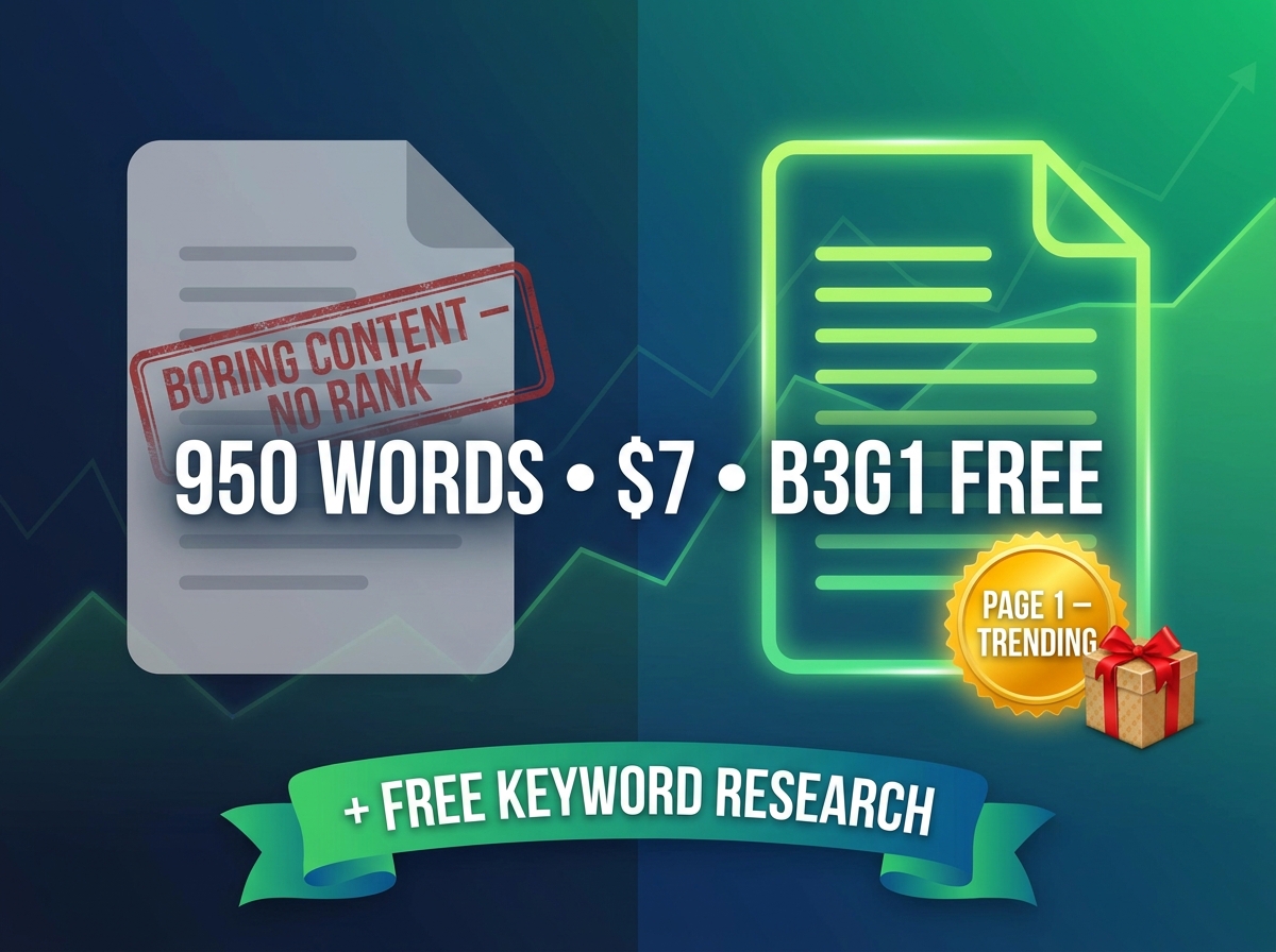I will write 950-1200 words TRENDING SEO article with FREE keyword research