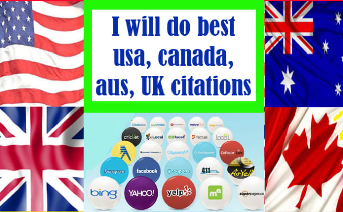 I will do best usa, canada, aus, UK citations