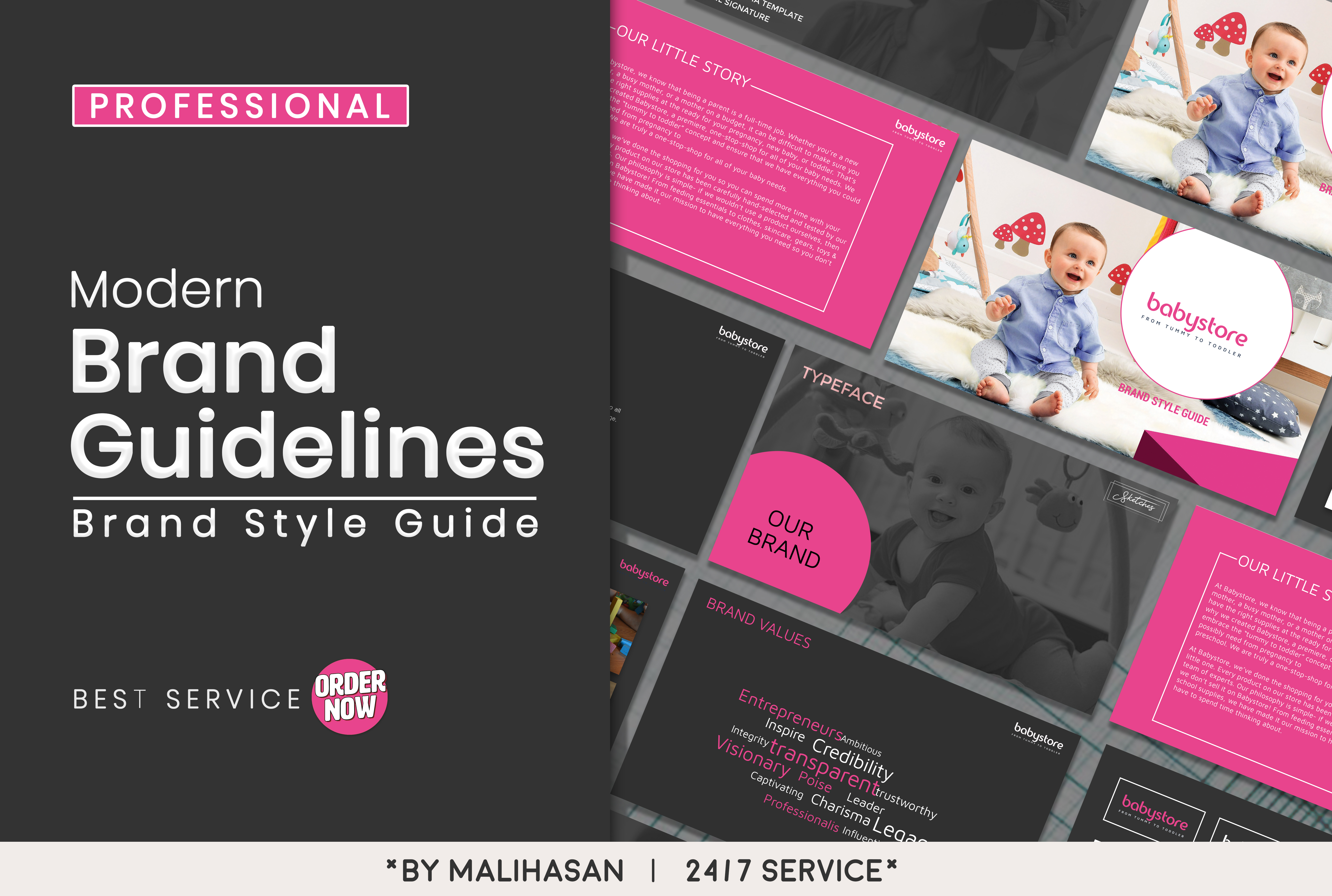design attractive brand guideline, style or manual with logo