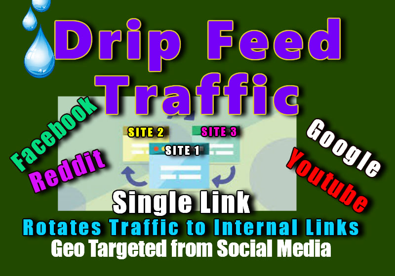 Drip Feed High Quality Web Traffic from Social Media for 10 days to all your links