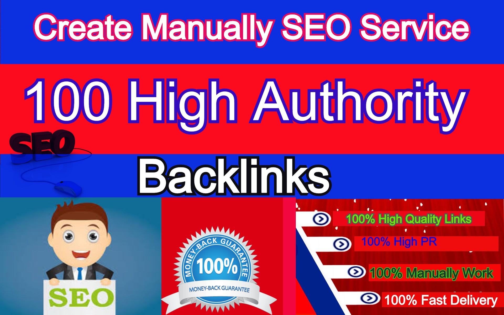 100 PR9-PR8 -PR7 Manually SEO Service Da 100-60 Manually Work
