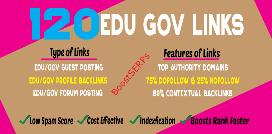 120 EDU GOV Backlinks Manually Created From HQ Domains