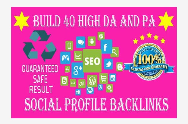 I will build 40 high da and pa social profile backlinks