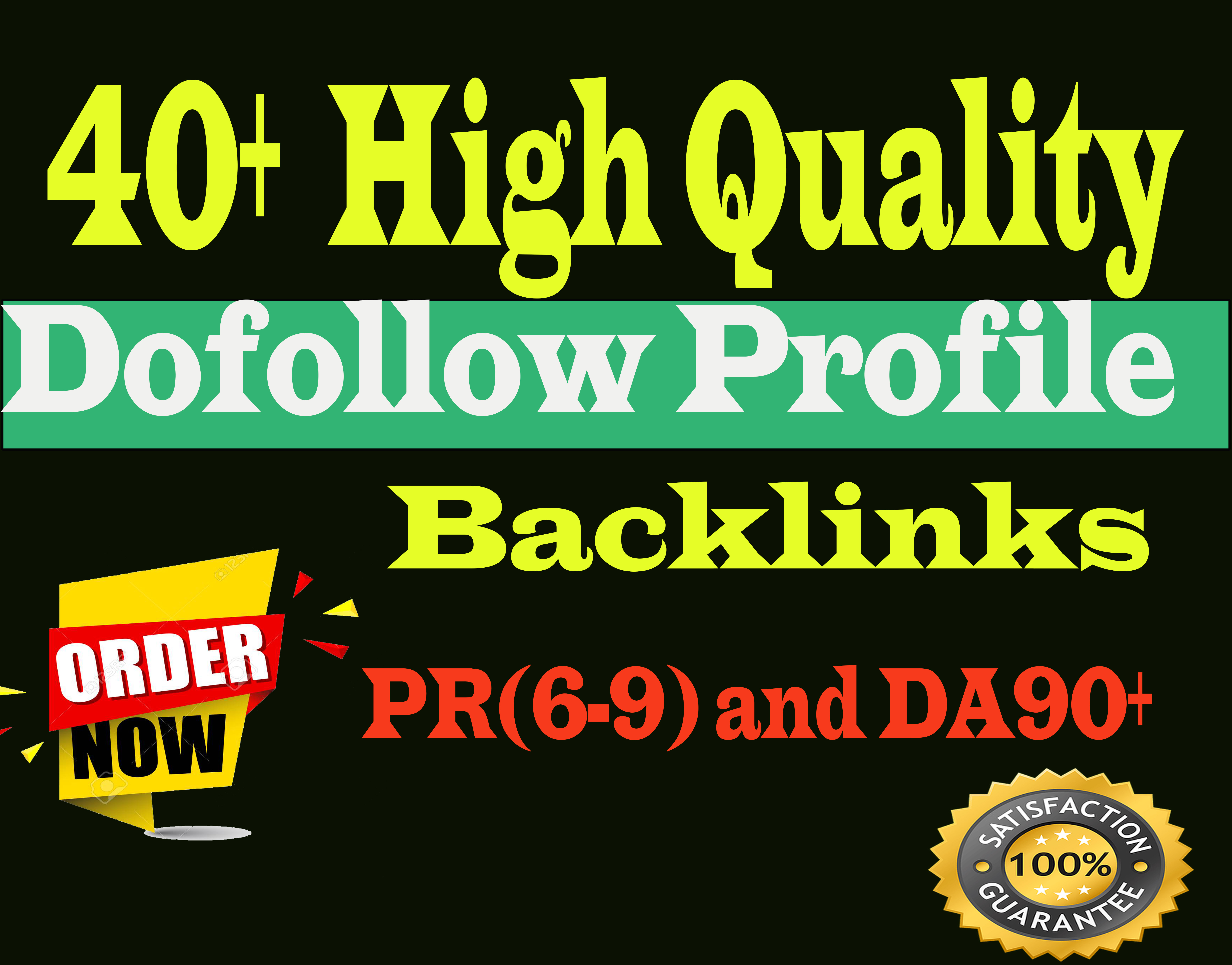 Manully create 40+ high quality DA90 and Pr9 dofolow profile backlinks 
