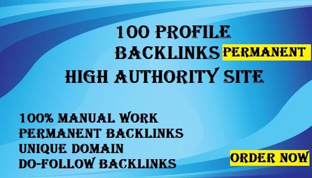 Manual created 100 dofollow profile SEO power backlin...