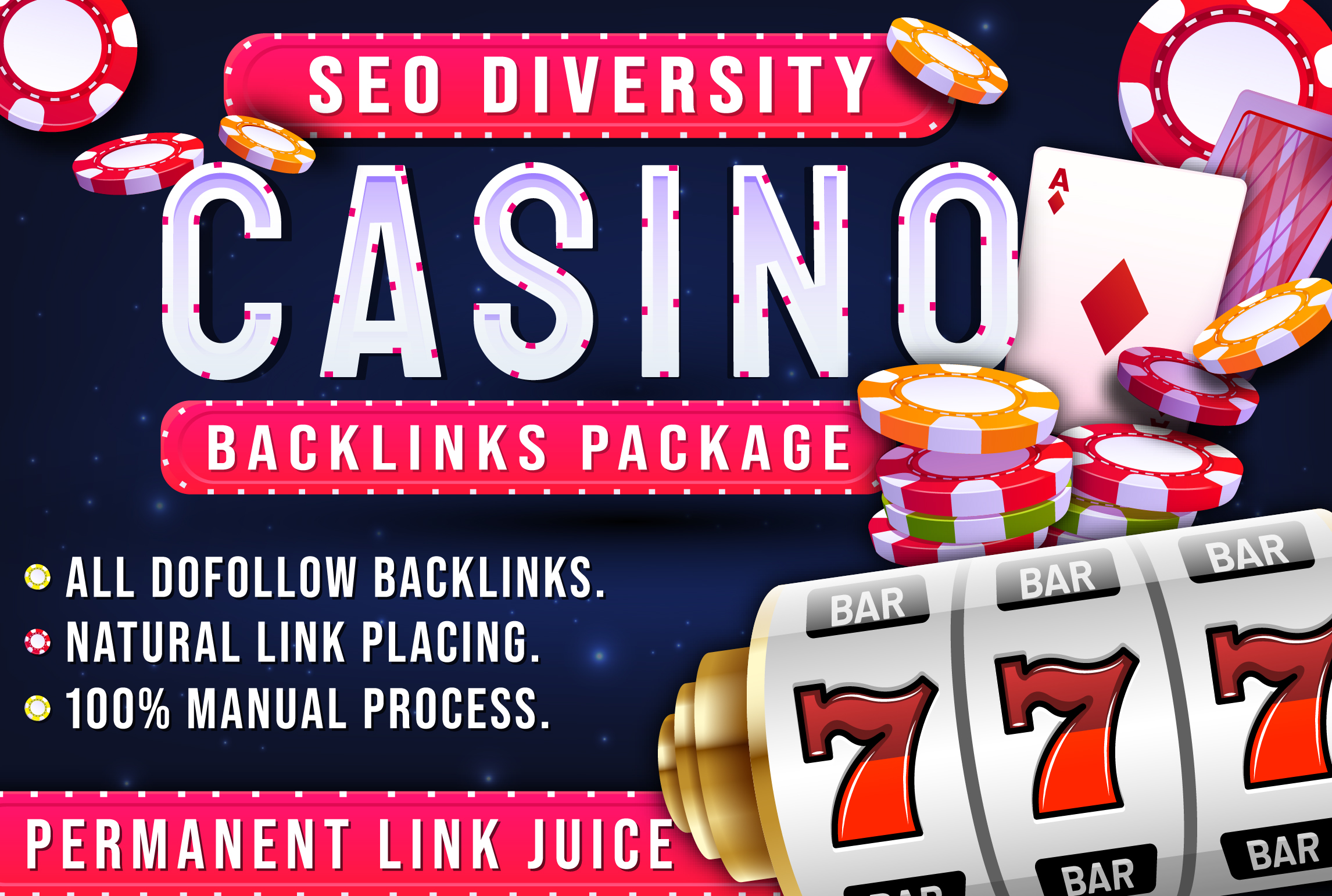 SEO Diversity Casino Backlinks Package - Google 1st page Guaranteed