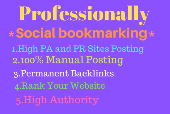 I will do 50 bookmarking in high pa, pr sites by manually