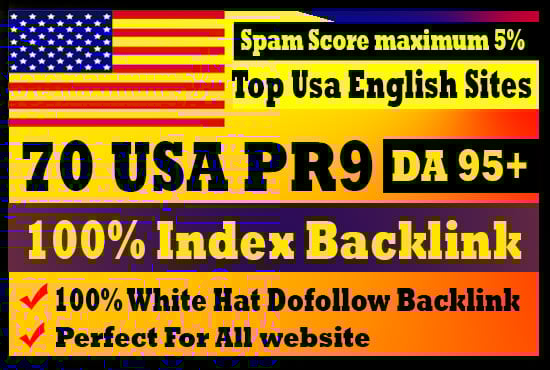I will create 70 USA pr9 high authority safe SEO backlink 