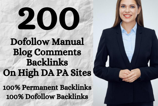 Higher ranking your website on google with our 200 unique domains dofollow blog comments backlinks