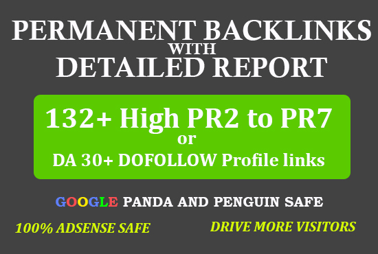 Provide 132+ High PR2 to PR7 or DA 30+ DOFOLLOW Profile links