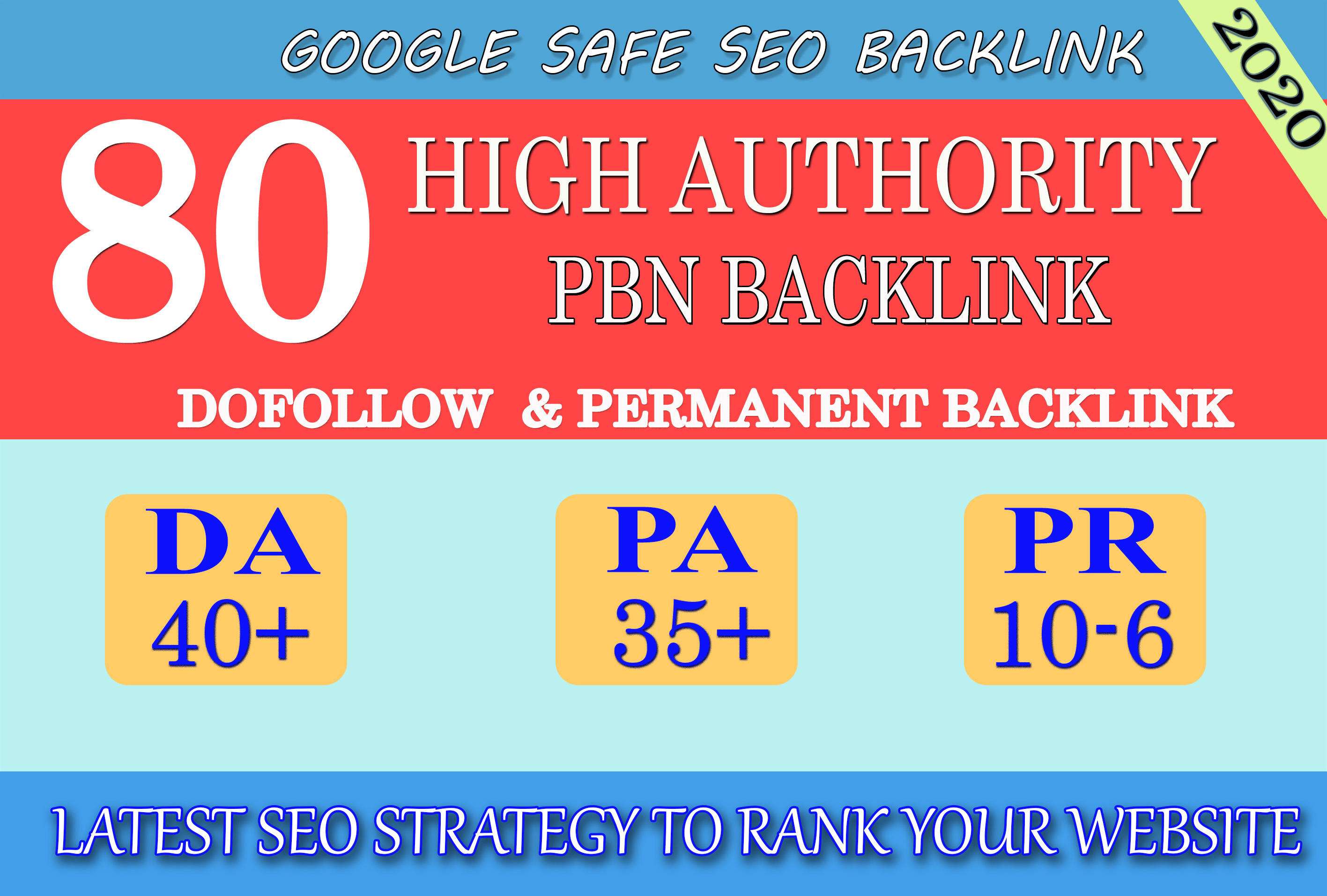 I will provide DA 40+ PA 35+ PR 6+ Web2.0 High Quality 80 PBN Backlink & 100% Dofollow & Unique Site