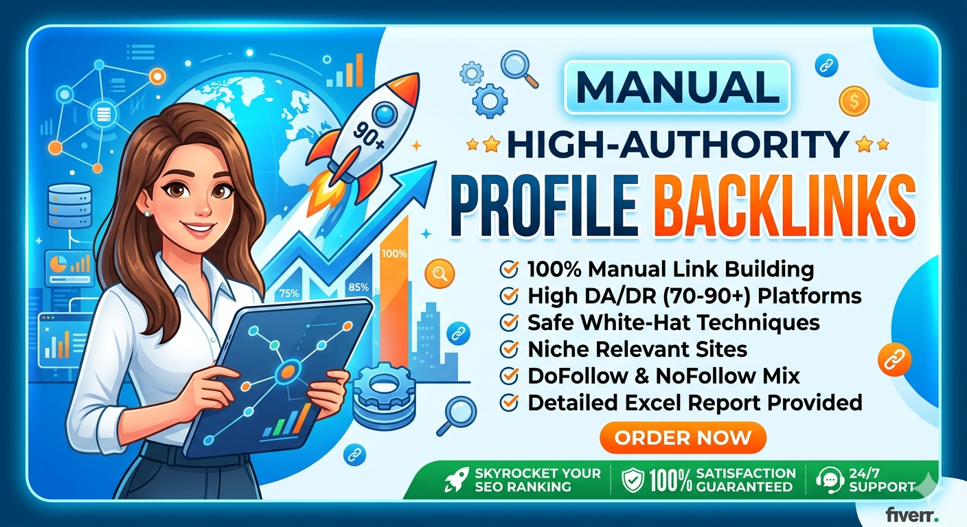 I Will Create 100 Manual High Authority Profile Backl...
