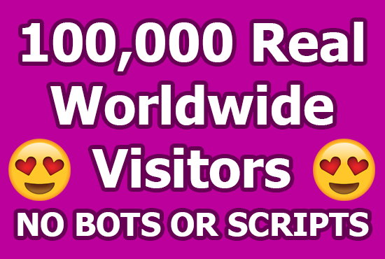 Cheap 100,000 Worldwide Legit HQ Web Traffic - Real H...
