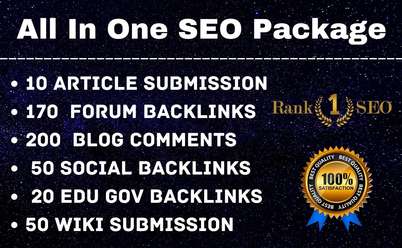 All In One SEO Package 500 High Authority Dofollow Backlinks
