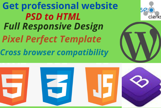 I will convert PSD to HTML, xd to HTML, sketch to HTML responsive