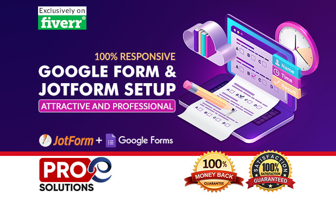 I will create standard and responsive online google form or Jotform