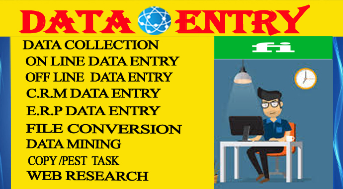 I Will do data entry, data mining, web research and copy paste