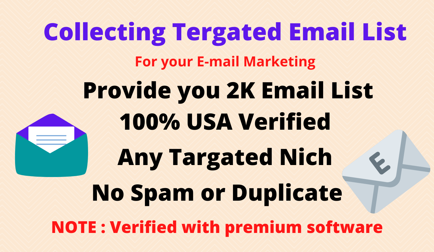 I will Collect 2000 country base E-mail list